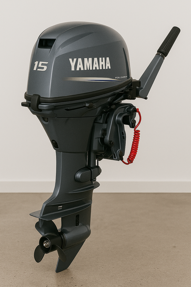 Image of Yamaha 15 HP Outboard – Electric Start, Tiller Steering, Short Shaft, 4-Stroke, Lightweight, Brand New | F15SEHA