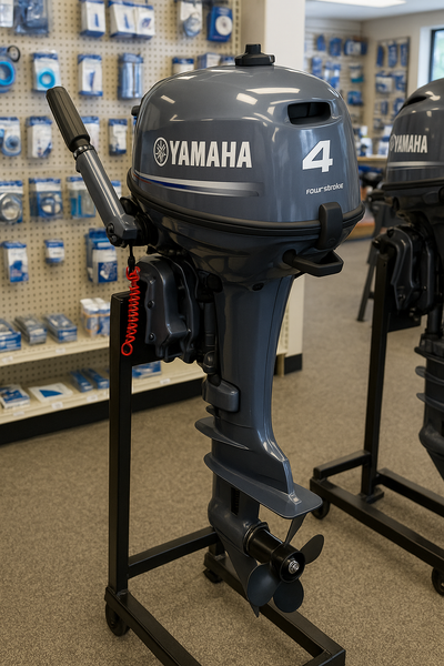 Image of Yamaha 4 HP Outboard – Manual Start, Tiller Steering, Short Shaft, 4-Stroke, Lightweight, Brand New | F4SMHA