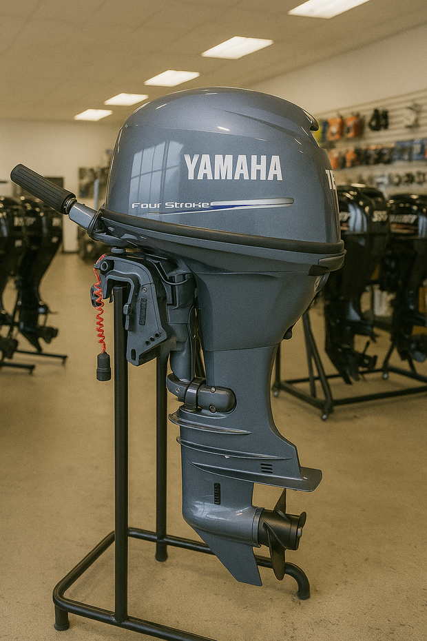 Image of Yamaha 15 HP Outboard – Electric Start, Tiller Steering, Short Shaft, 4-Stroke, Lightweight, Brand New | F15SEHA