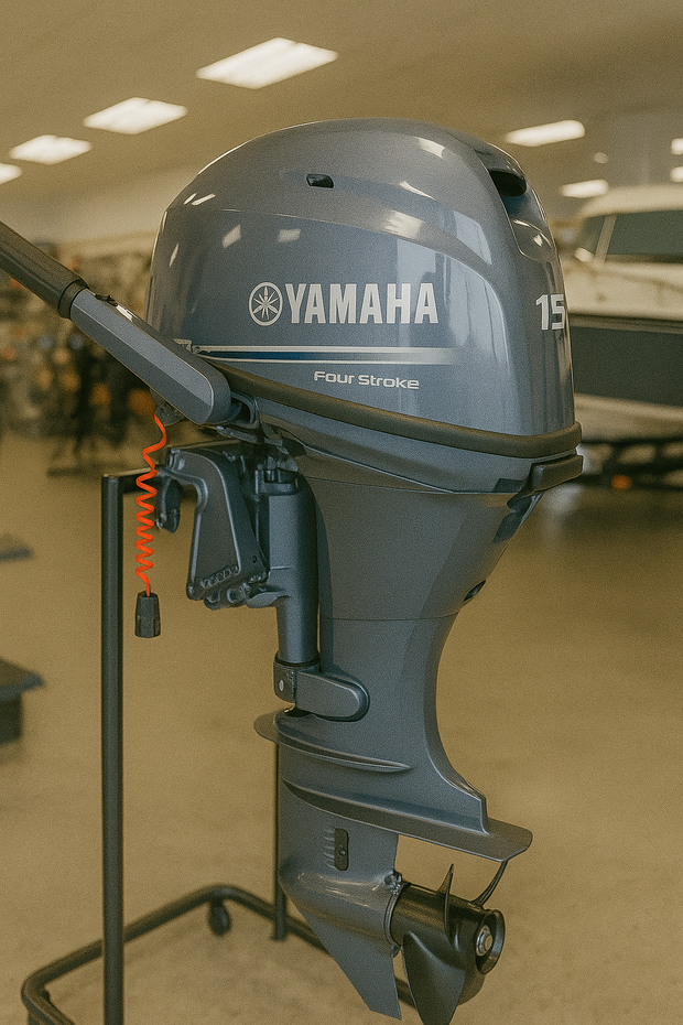 Image of Yamaha 15 HP Outboard – Electric Start, Tiller Steering, Short Shaft, 4-Stroke, Lightweight, Brand New | F15SEHA