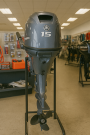 Image of Yamaha 15 HP Outboard – Electric Start, Tiller Steering, Short Shaft, 4-Stroke, Lightweight, Brand New | F15SEHA