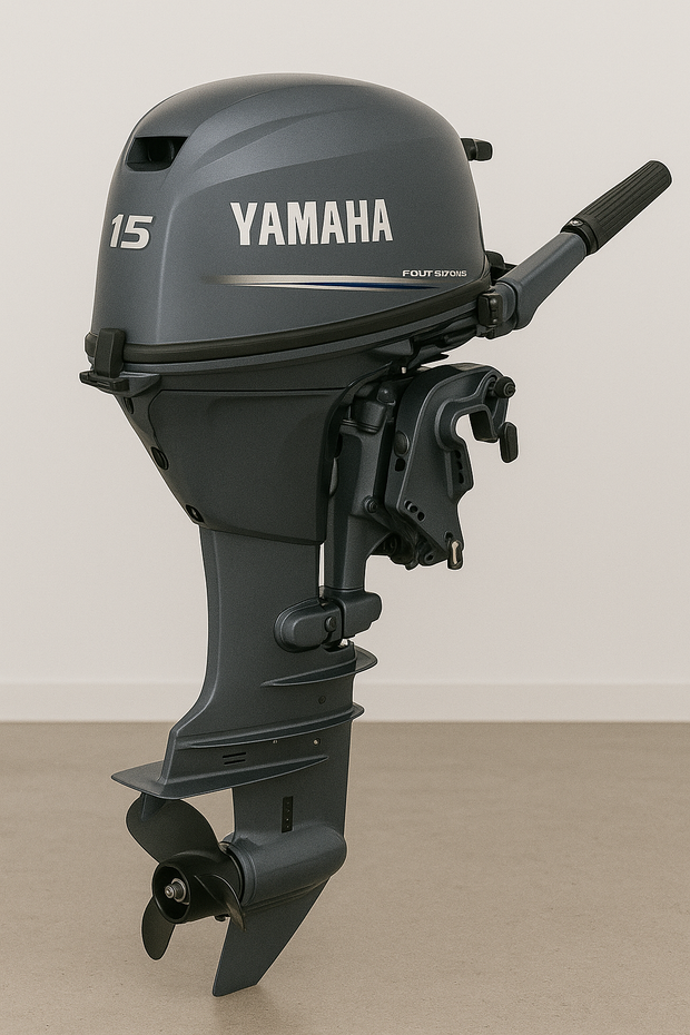 Image of Yamaha 15 HP Outboard – Electric Start, Tiller Steering, Short Shaft, 4-Stroke, Lightweight, Brand New | F15SEHA